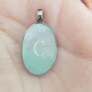 Sterling Silver Mother of Pearl "C" Pendant